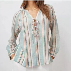 RAILS Vibrant Multicolored Linen Blend Womens Top Retail: $168